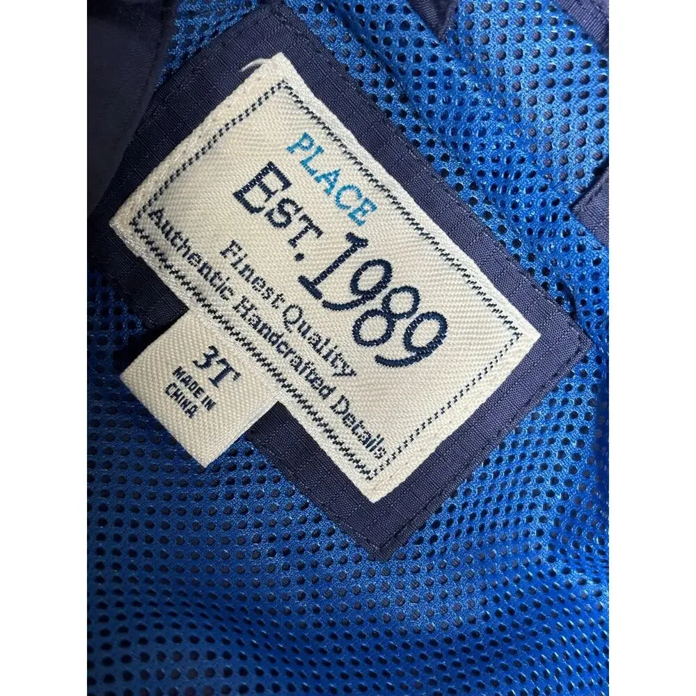 The Children’s Place Kids Windbreaker Jacket Hooded Unisex Size 3T Navy Full Zip